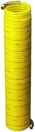 Amflo 4-50E-RET Yellow 200 PSI Nylon Recoil Air Hose 1/4" x 50' With 1/4" MNPT Swivel End Fittings