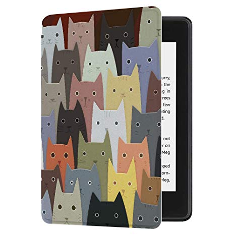 Huasiru Water-Safe Case for All-New Kindle Paperwhite (10th Generation-2018 Only - Will Not fit Prior Generation Kindle Devices), Cats