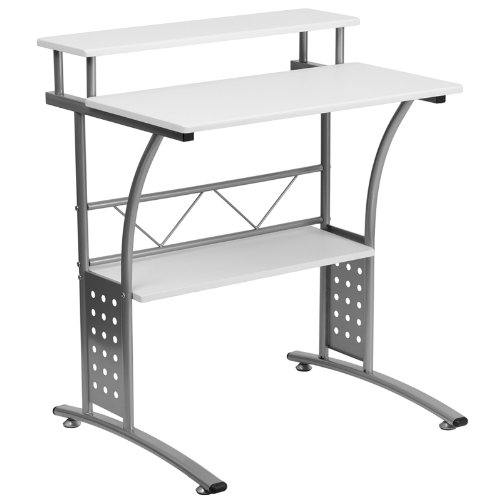 Flash Furniture NAN-CLIFTON-WH-GG Clifton Computer Desk, White