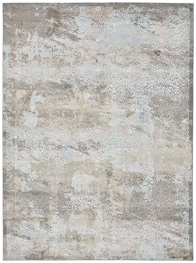 Rivet Distressed Medallion Rug, 8' x 11', Steel