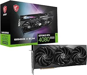 MSI Gaming RTX 4080 Super 16G Gaming X Slim Graphics Card (NVIDIA RTX 4080 Super, 256-Bit, Boost Clock: 2625 MHz, 16GB GDRR6X 23 Gbps, HDMI/DP, Ada Lovelace Architecture)