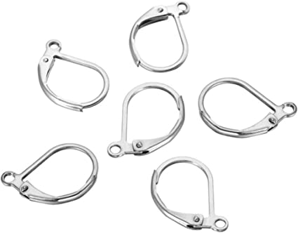 200pcs Adabele 304 Grade Surgical Stainless Steel Hypoallergenic Earring Hooks Leverback Earwire 15mm Long for Earrings Making SJF193