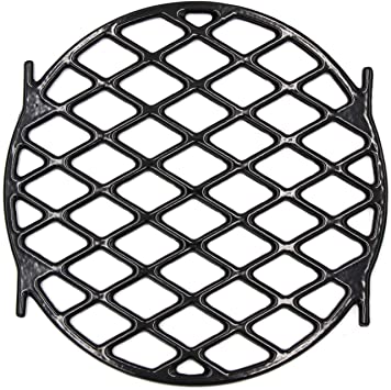 Hongso 8834 Gourmet BBQ System Sear Grate for 22.5 inch Weber Charcoal Grills, 12 Inches Diameter Black Porcelain Enamel Cast Iron Round Cooking Grill Grate Replacement Barbecue Accessories, PCH834