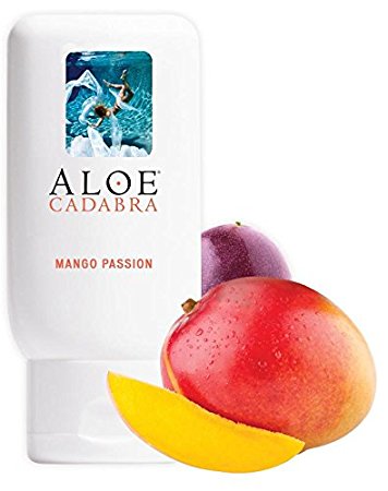 Flavored Personal Lubricant Organic, Natural Mango Passion Lube for Anal Sex, Oral, Women, Men & Couples, 2.5 Ounce Aloe Cadabra