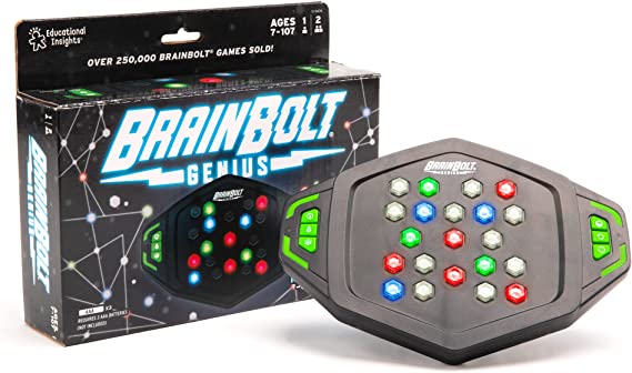 Educational Insights BrainBolt Genius Brain Teaser Memory Game, Stocking Stuffer Teens & Adults, 1 or 2 Players, Ages 7