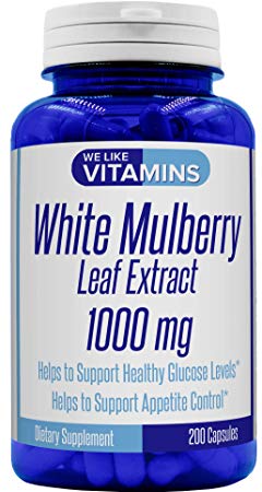 White Mulberry Max Strength 1000mg – 200 Capsules – Best Value White Mulberry Supplement on Amazon – Helps to Support Blood Sugar and Cholesterol Levels