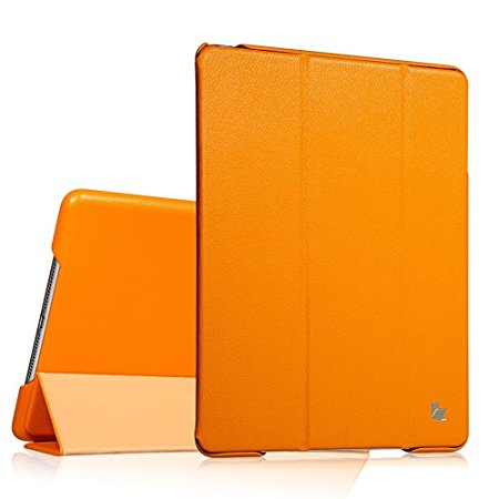 Jisoncase JS-ID5-01H80 Executive Premium Leatherette Smart Cover Case for iPad Air, Yellow