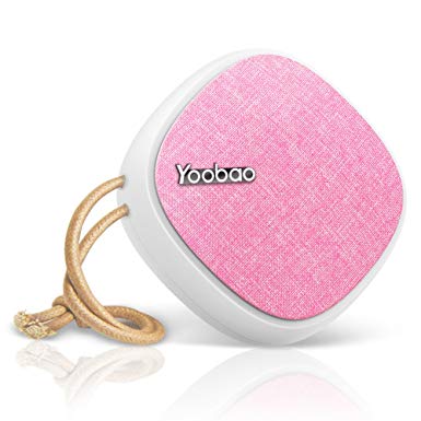 Portable Bluetooth Speaker V4.2, Yoobao Wireless Speaker with Built in Mic, 10-Hour Playtime, 33 ft Bluetooth Range Compatible iPhone, Samsung, Home, Outdoors, Party, Travel and More - Pink