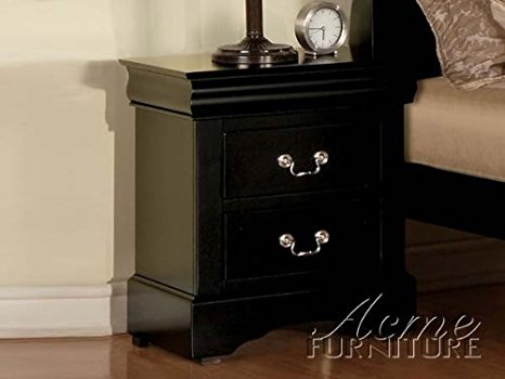 Acme 19503 Louis Philippe III Nightstand, Black