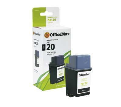 OfficeMax Remanufactured Black Ink Cartridge Replacement for HP 20 (C6614DN)