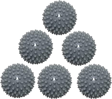 Skingwa Reusable Dryer Balls Laundry Wash Dryer Balls Anti-Static Fabric Softener Laundry Washing Ball, 6pcs(Grey)