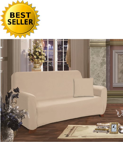 Elegant Comfort Collection Luxury Soft Furniture Jersey STRETCH SLIPCOVER, Sofa Linen