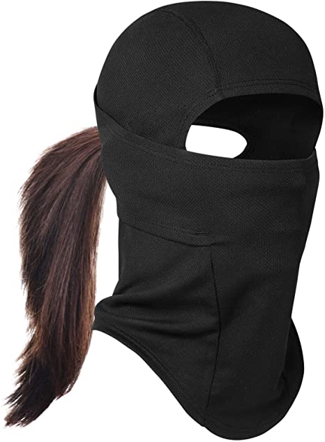 Venswell Balaclava Ski Face Mask Women with Ponytail Hole Snowboarding Motorcycle Cycling
