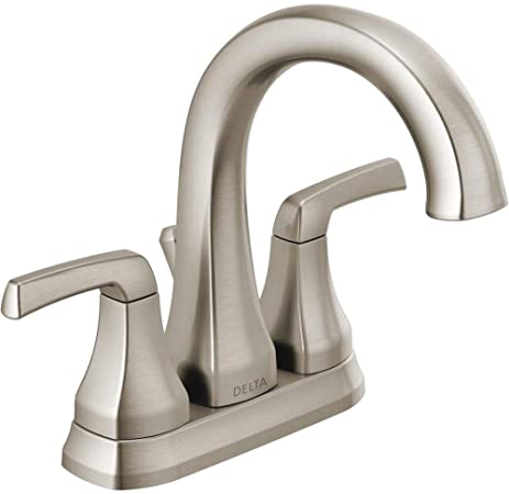 Delta 25770LF-SP Portwood 4 in. Centerset 2-Handle Bathroom Faucet in SpotShield Brushed Nickel