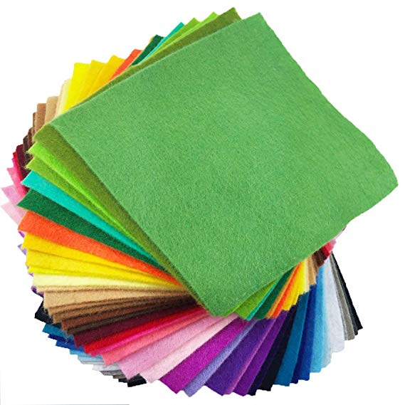 flic-flac 42pcs1.4mm Thick Soft Felt Fabric Sheet Assorted Color Felt Pack DIY Craft Sewing Squares Nonwoven Patchwork (10cm 10cm)