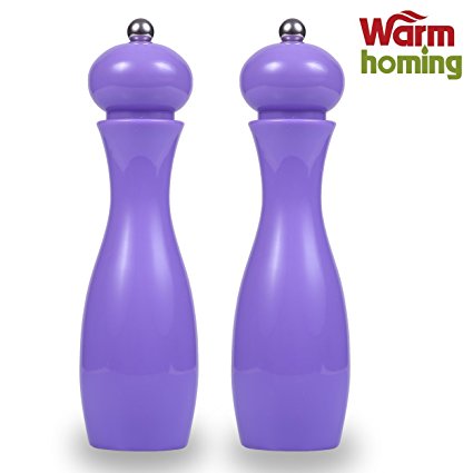 Salt and Pepper Grinder Set - Warmhoming Piano Finish Pepper and Salt Mill - Set of 2 (Purple)