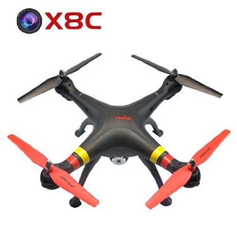 Potensic Black New Version Syma X8c 24g Venture with 2mp Wide Angle Camera RC Quadcopter Drone UFO Better Than X5c Great Gifts