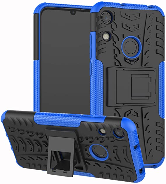 Labanema Huawei Y6 2019 /Honor 8A Case, Heavy Duty Shock Proof Rugged Cover Dual Layer Armor Combo Protective Hard Case Cover for Huawei Y6 2019 /Honor 8A /Y6 Prime 2019 - Blue
