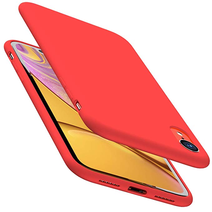 TOZO for iPhone XR Case 6.1 Inch(2018) Liquid Silicone Gel Rubber Shockproof Shell Ultra-Thin [Slim Fit] Soft 4 Side Full Protection Cover Red