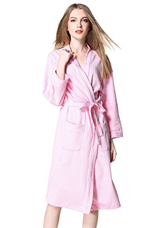 VERNASSA Cotton Bathrobes Soft Kimono Long Sleeve Bath Robes Spa Robe Sleepwear pajamas