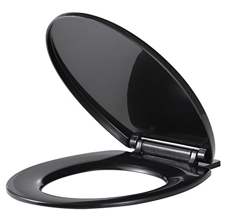 Vinsani Soft Close Black WC Bathroom Toilet Seat