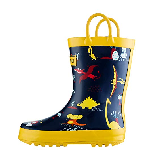 CasaMiel Kid&Toddler Boys Rain Boots for Children, Handcrafted Rubber Boots for Girls, Graphic Pattern