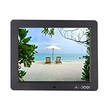 Andoer Digital Picture Frame 10 inch LCD Picture Screen High Resolution Slim Multi-functional Desktop Digital Photo Frame with MP3 MP4 E-book Calendar Function with Remote