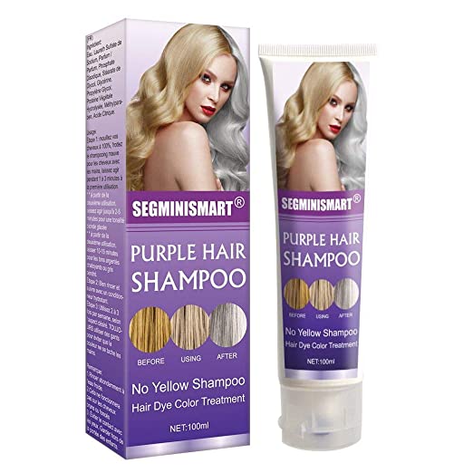 Purple Shampoo,No Yellow Shampoo,Silver Shampoo,Keep Hair Ash Gray Eliminate Yellow Anti Brassy Long Lasting Dyed Color Lock for Blonde Hair