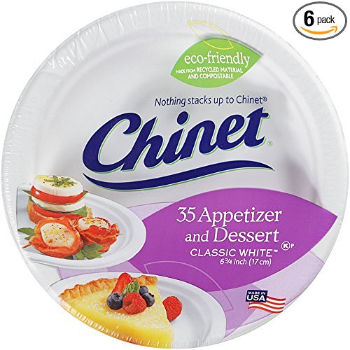 Chinet Classic White Dessert Plates, 35-Count Packages  (Pack of 6)
