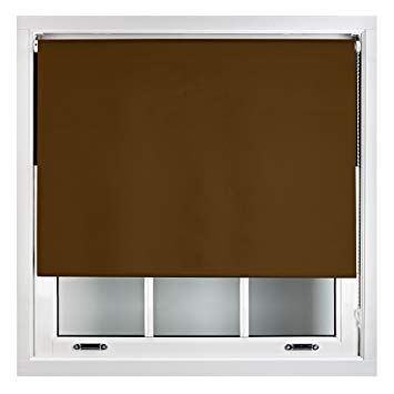 Furnished Blackout Roller Blind Made to Measure 14 Sizes 16 Colours Brown Up To 180cm
