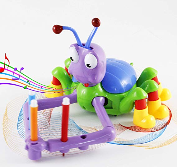 Haktoys Doodle Pismire Creative Art Drawing Ant with Catchy Music | Over 100 Different Designs and Shapes | Markers and Sheets Included | Safe and Durable | Gift, Toy Set for Kids, Girls and Boys