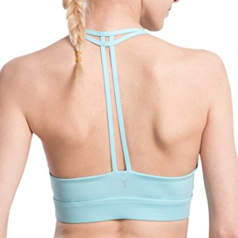 AIYIHAN Womens Yoga Sports Bra Wirefree Double Lined T-Back Running Bra