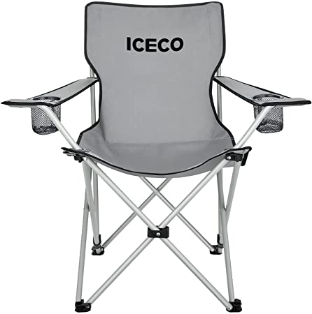 ICECO Camping Chair for Adults, Ultralight Durable Folding Camp Chair, Portable Lawn Chair with Cup Holder Carrying Bag for Outdoor