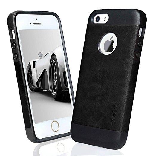iPhone 5 case, iPhone 5S case, Desiro Durable TPU Slim Fit Protective Case Cover for Apple iPhone 5/5S (Black)