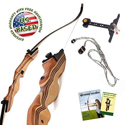 KESHES Takedown Hunting Recurve Bow and Arrow - 62" Archery Bow for Teens and Adults, 15-55lb Draw Weight - Right and Left Handed, Archery Set Bowstring Arrow Rest Stringer Tool Sight, Instructions