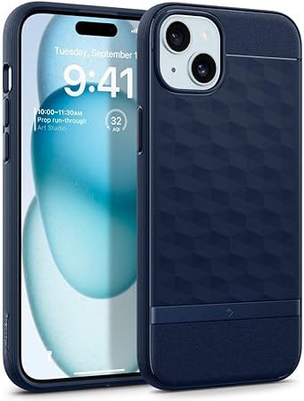 Caseology Parallax Mag for iPhone 15 Case 5G [Enhanced Ergonomic Design Compatible with Magsafe] Military Grade Drop Tested (2023) - Midnight Blue