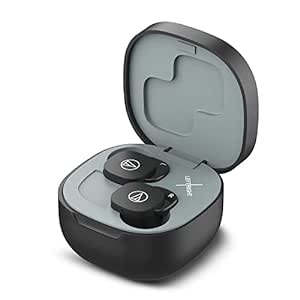 Audio-Technica Ath-Sq1Twbk Wireless Earbuds, 19.5 Hours Total Playtime, Ipx4 Splashproof, Touch Sensor Controls, Lightweight & Comfortable Design - in Ear