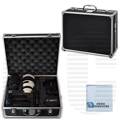 Small Hard Camera Equipment Case For Pentax K-01, K-3, K-5, K5 II, K-5 IIS K-7 & More…   an eCostConnection Microfiber Cloth