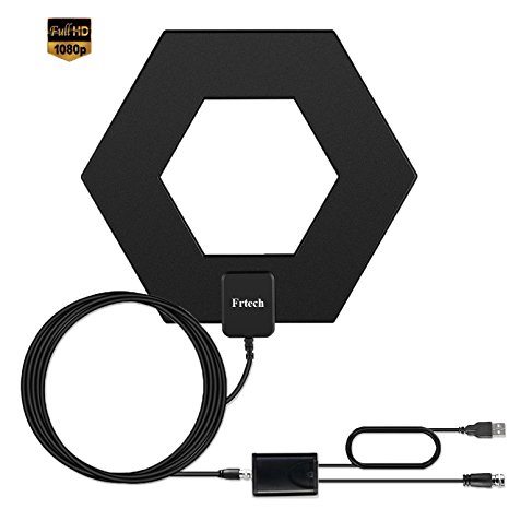 HD TV Antenna, 50  Mile Range with Detachable Amplifier Signal Booster and 10ft High Performance Coax Cable Upgraded Version Newest design Better Reception 4K ready, free tv for life