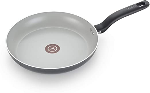 T-fal Initiatives Grey Ceramic Cookware Fry Pan, 10.5 inch, Black, G9170564, 10.5-Inch