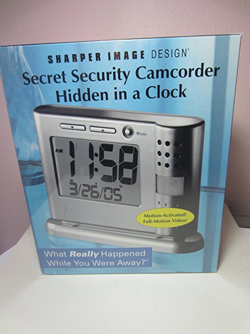 Sharper Image secret security Camcorder hidden in a clock