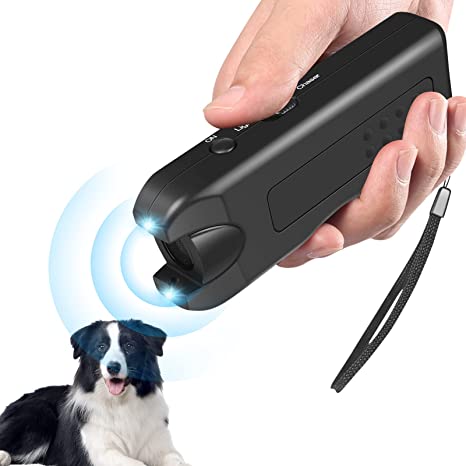 Anti Barking Device, Stop Dog Barking with 3-in-1 Ultrasonic Dog Barking Control Device 16.4ft Range Safe for Humans & Dogs, Ultrasonic Dog Barking Deterrent with Dual Strobe LED Flashlight