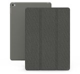 KHOMO iPad Mini 4 Case Released September 2015 - DUAL Grey Super Slim Twill Cover with Rubberized back and Smart Feature sleep  wake feature For Apple iPad Mini 4th Generation Tablet