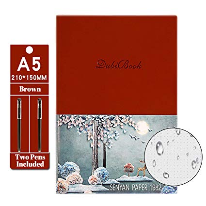 Erasable Diary Book, Journal, Notebook Reusable with Pen 100 Pages with Leather Cover A5 Size(6"x8.8")