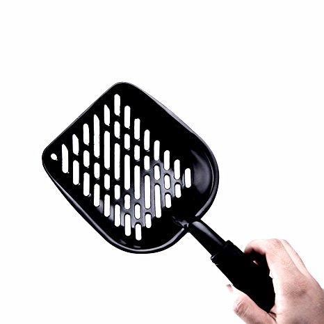 CO-Z Solid Aluminum Alloy Cat Litter Scoop Sifter Deep Shovel with Flexible Long Handle (1PC)