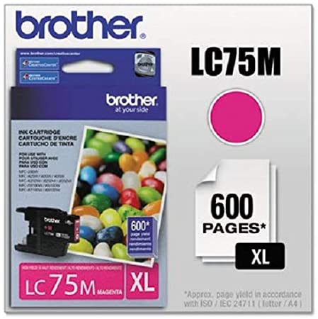 Brother Printer LC75M High Yield (XL Series) Magenta Cartridge Ink - Retail Packaging