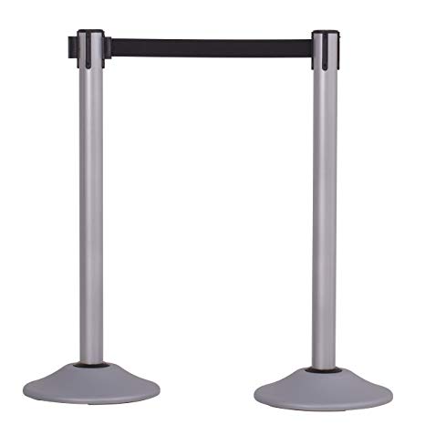 US Weight Heavy Duty Premium Steel Stanchion with 7.5-Foot Retractable Belt (More Colors Available)