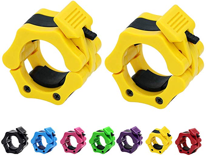 Strainho Olympic Weight Bar Clips - 2 inch Barbell Collars - Quick Release Olympic Barbell Clamp for Weightlifting, Olympic Lifts and Strength Training