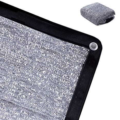 Rovey 70% 10ft x 14ft Knitted Aluminet Shade Cloth Panels Sun Block Reflective