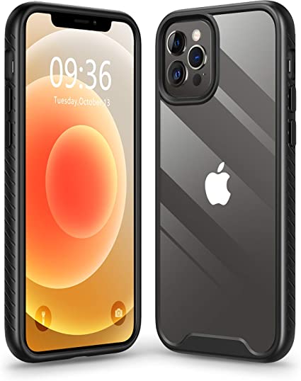 Matone Compatible with iPhone 12 Case, Compatible with iPhone 12 Pro Case, Clear Slim Protective Hybrid Cover Hard PC Back with TPU Bumper
